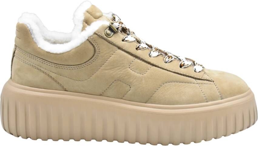 Hogan Suede Low-Top Sneakers Sabbia Montone