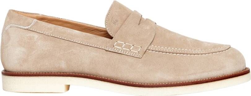 Hogan Suede Moccasin Loafers Beige Heren