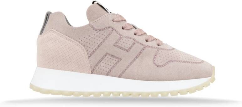 Hogan Suède Vetersneakers met Glitterdetails