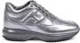 Hogan Trendy Metallic Leren Sneakers Grijs Dames - Thumbnail 1