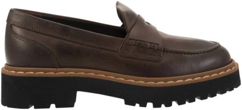 Hogan Urban Style Loafer met Geribbelde Details Brown Dames