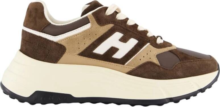 HOGAN Lage Sneakers Dames H669 Allacciato H Maat: 40 5 Materiaal: Suède Kleur: Bruin - Foto 1