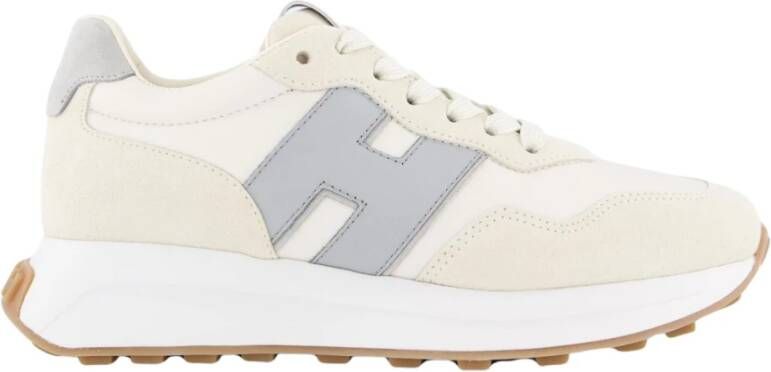 HOGAN Lage Sneakers Dames H641 Allacciato Maat: 41 Materiaal: Suède Kleur: Wit