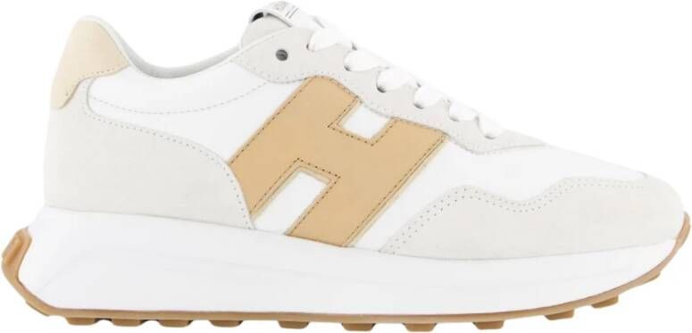HOGAN Lage Sneakers Dames H641 Allacciato Maat: 39 Materiaal: Textiel Kleur: Beige