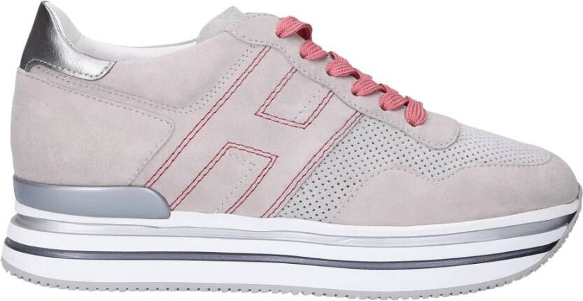 Hogan Victoria Leren Sneakers Stijlvol en Comfortabel Grijs Dames