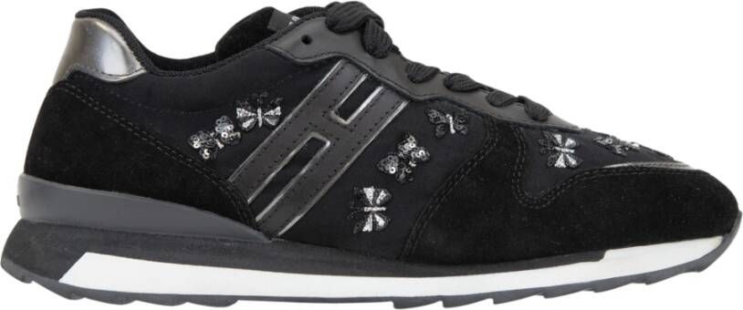 Hogan Vlinder Sneakers met Suède Details Black Dames