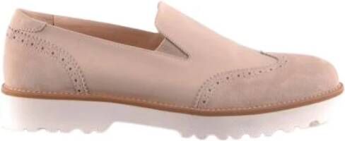 Hogan Vrouwelijke Suède Slip On Brogue Flats Beige Dames