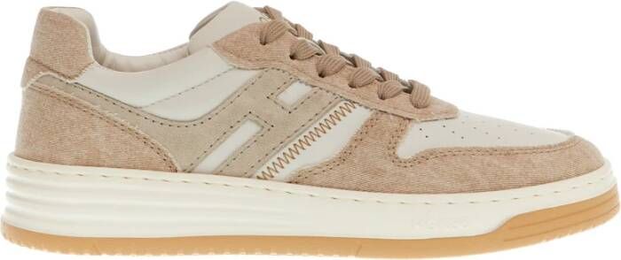 Hogan Wit leren en beige stoffen mand Multicolor Dames