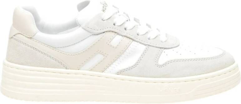 HOGAN Lage Sneakers Dames H630 Allacciato Maat: 36 Materiaal: Leer Kleur: Wit
