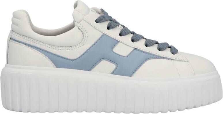 Hogan Witte en blauwe leren sneakers White Dames