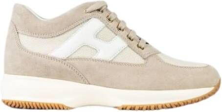 Hogan Witte en roze suède sneakers