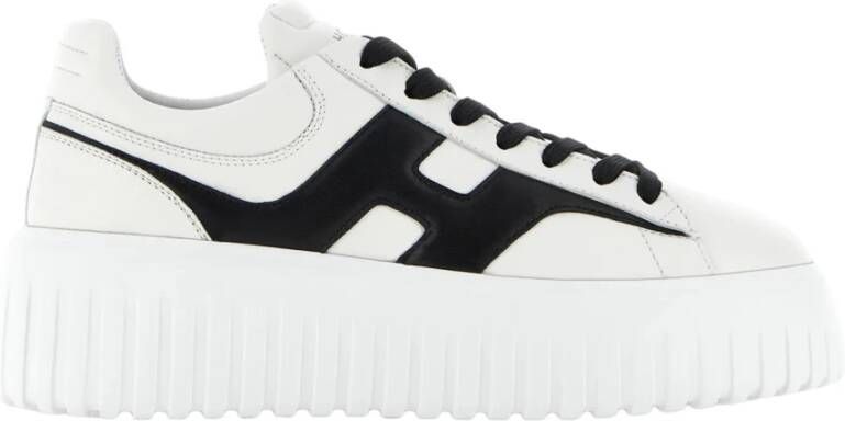 Hogan Witte en zwarte leren sneakers White Heren