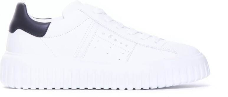 Hogan Witte H-Strepen Sneakers Ronde Neus