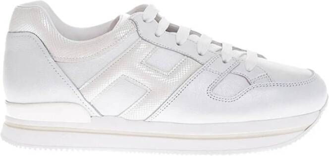 Hogan Witte lage sneakers met hagedisprint applicatie White Dames