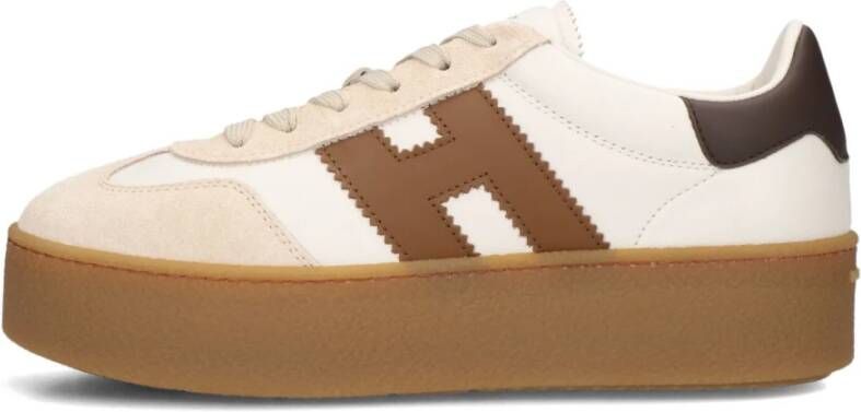 Hogan Witte Lage Top Veterschoenen