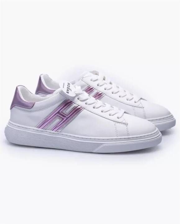 Hogan Witte Leren Baskets met Contrasterende H en Hak Collection Chaussures Femme White Heren