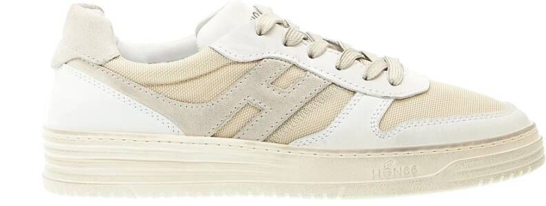 Hogan Witte Leren en Stoffen Sneakers White Heren