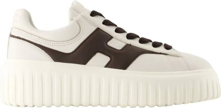 Hogan Witte Leren Gestreepte Sneakers