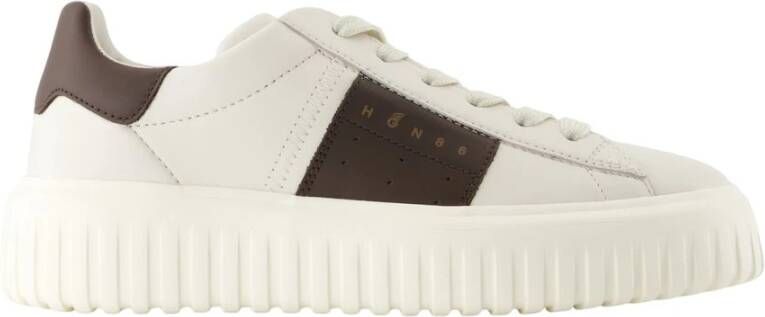 Hogan Gestreepte leren sneakers met contrasterende hiel