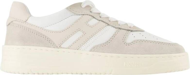 Hogan Witte Leren H630 Sneakers Beige Dames