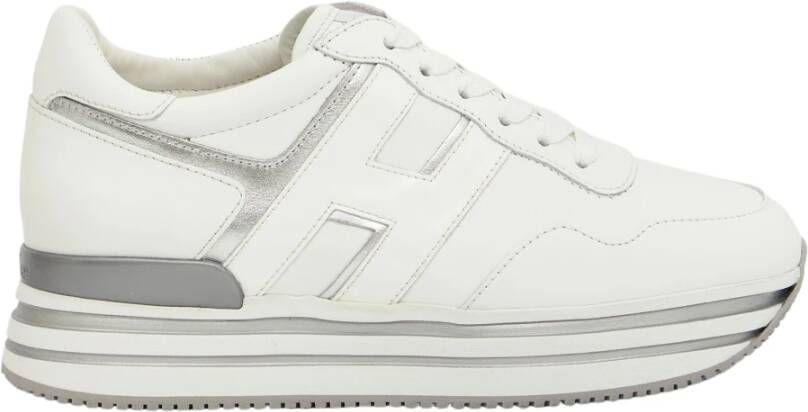 Hogan Witte Leren Midi Platform Sneakers White Dames