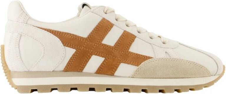 HOGAN Lage Sneakers Dames H671 Allacciato Maat: 38 5 Materiaal: Leer Kleur: Beige
