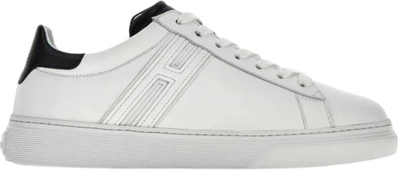 Hogan Witte Leren Sneakers met Contrasterend Hiel Detail White Heren