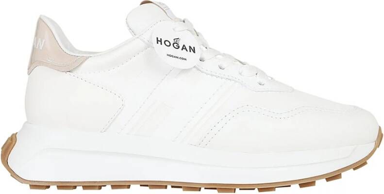 Hogan Witte Leren Sneakers met H-Detail White Dames