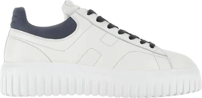 Hogan Witte leren sneakers met H-strepen White Dames