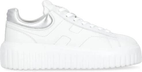 Hogan Witte leren sneakers met metallic detail