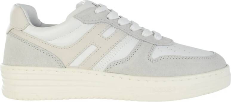 Hogan Witte Leren Sneakers met Ronde Neus