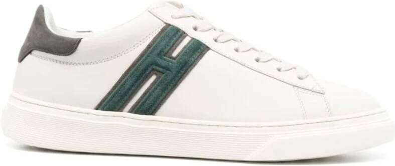 Hogan Witte leren sneakers met suède details White Heren