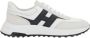 Hogan Witte leren sneakers met suède inzetstukken - Thumbnail 1