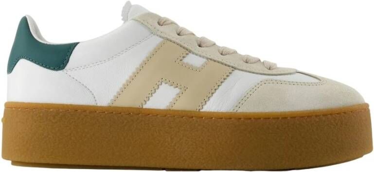 Hogan Witte Leren Sneakers Ronde Neus