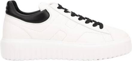 Hogan Witte Leren Sneakers Veters Logo White Heren