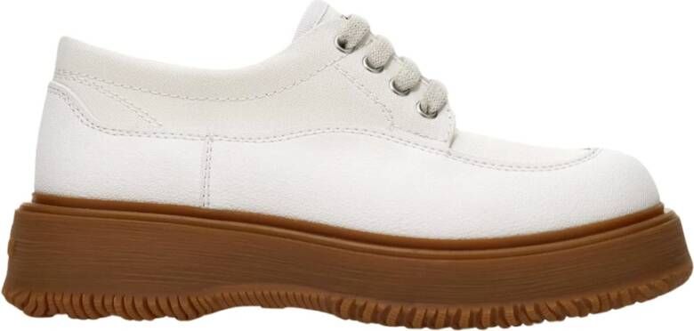 Hogan Witte Ongebruikelijke Veterschoenen van Canvas White Dames