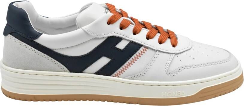 Hogan Witte Oranje Veterschoenen voor Mannen Multicolor Heren