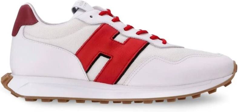 Hogan Witte en rode leren en technische stoffen sneakers White Heren