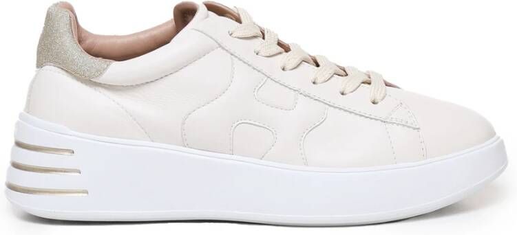 HOGAN Lage Sneakers Dames Rebel H564 Allacciato Maat: 41 Materiaal: Leer Kleur: Goud
