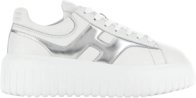 Hogan Witte Sneakers met Strepen Platform