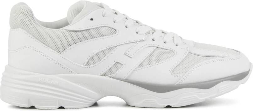 HOGAN Lage Sneakers Heren Hxm6650fj10 Led Maat: 41 5 Materiaal: Leer Kleur: Wit