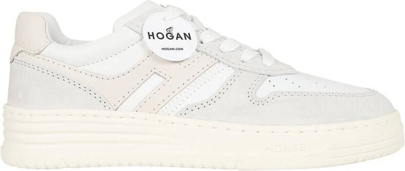 Hogan Witte Suède Sneakers met H-Detail White Dames