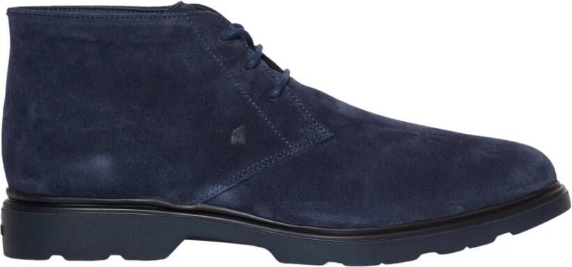 Hogan Zakelijke Schoenen Blauwe Suède Enkellaarzen voor Heren Blue Heren