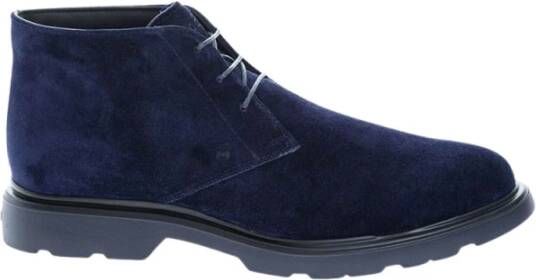 Hogan Zakelijke Stijl Upgrade: 383 Derby Laarzen Blue Heren