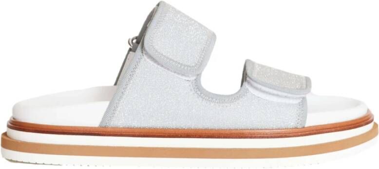 Hogan Zilveren Glitter Sandalen White Dames