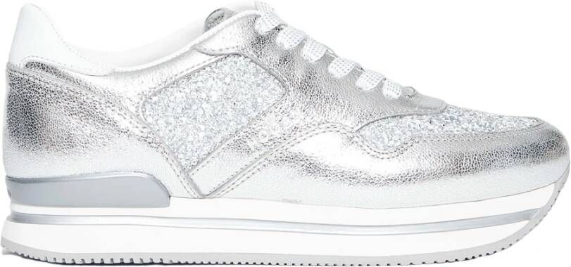 Hogan Zilveren Glitter Sneakers voor Vrouwen Grijs Dames