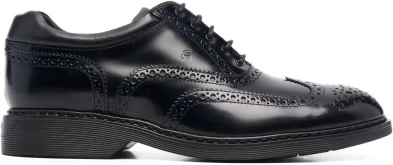 Hogan Zwarte leren brogueschoenen met geheugenschuim Black Heren