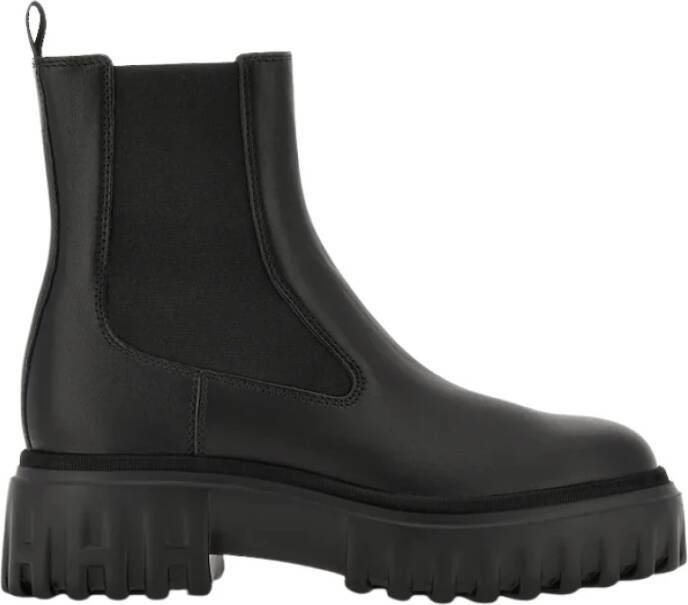 Hogan Zwarte Leren Chelsea Laarzen