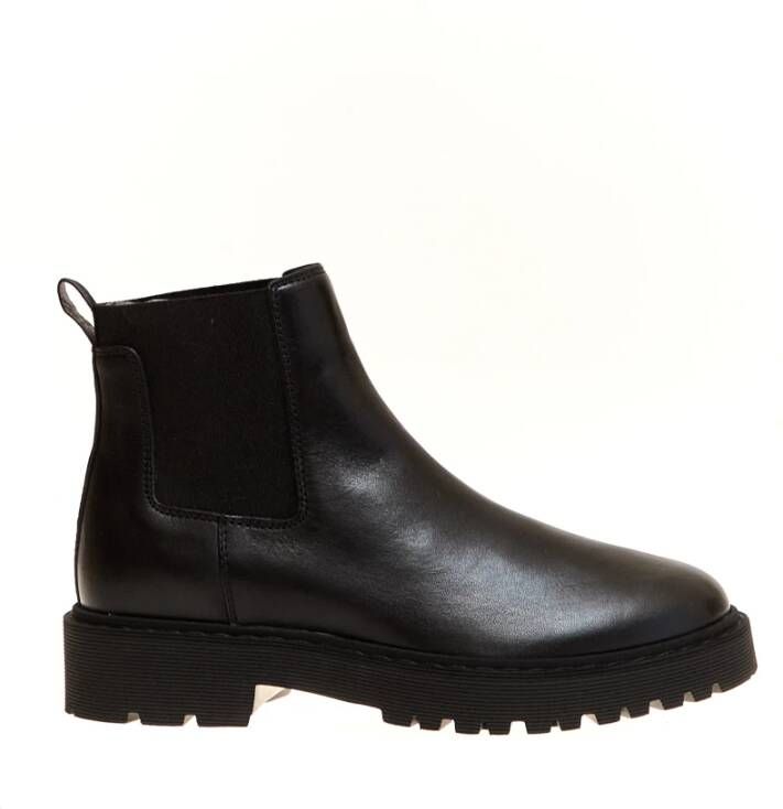 Hogan Zwarte Leren Enkellaarzen Aw23