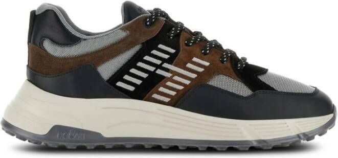 Hogan Zwarte leren sneaker met hyper zool